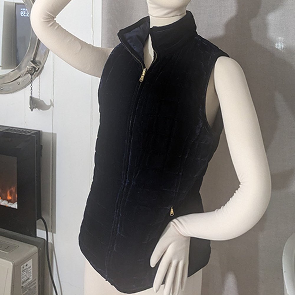 Ralph Lauren, velvet reversible deep blue quilted vest